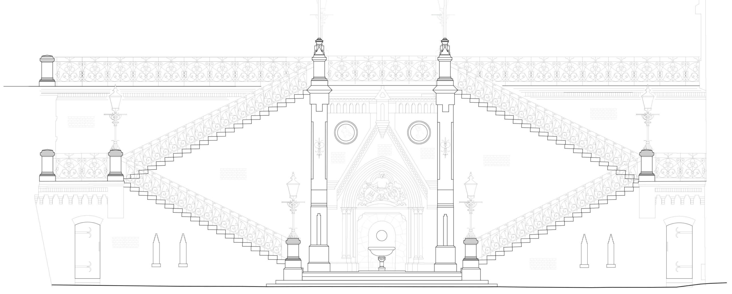 Zeichnung der Köhlbrandtreppe